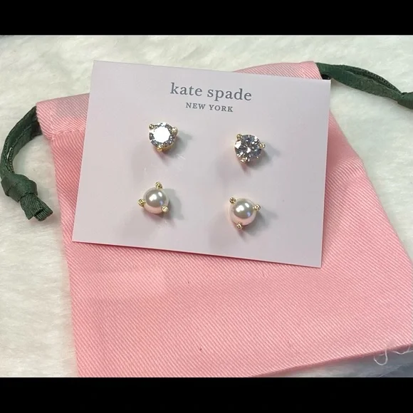 NWT KATE SPADE RISE & SHINE SET OF TWO 2 EARRINGS STUD - Picture 4 of 7